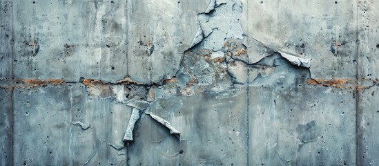 Damaged concrete wall