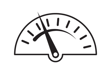 Speedometer icon sign. Measurement signs and symbols. data and analytics with outline style