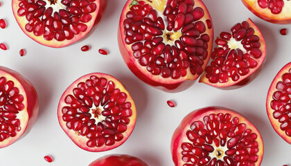 Exploring the health benefits of fresh pomegranate fruit copy space background