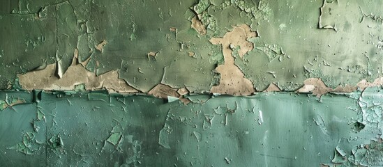 Peeling Green Plaster Walls Due to Humidity and Age