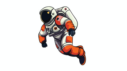 Illustration of astronaut. Spaceman in suit. flat v
