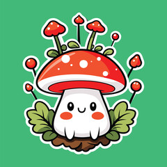 cute adorable mushroom vector character