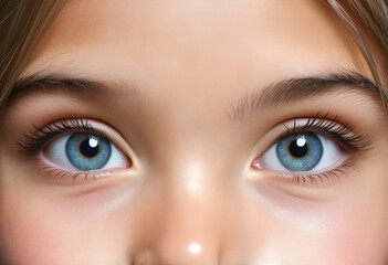 Eyes of Wonder blue child eyes - obrazy, fototapety, plakaty