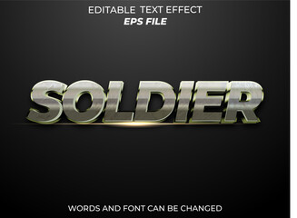 soldier text effect, font editable, typography, 3d text. vector template