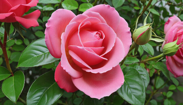 red rose in garden pink beautiful rose