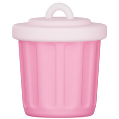 3D Icon of Pink Trash Can