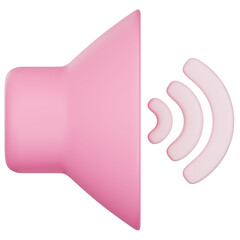 3D Icon of Pink Sound Volume