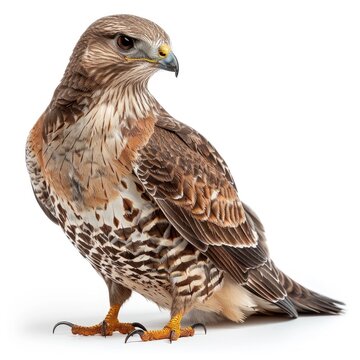 Common Buzzard On White Background, Illustrations Images