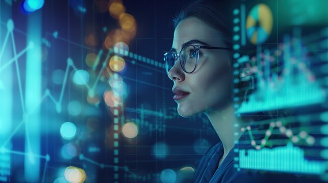 woman  with code - neobrokerage concept