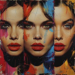 Modern pop art piece featuring iconic female figures for Womens Day.