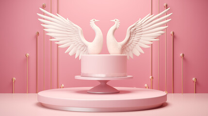 Romantic Angel Wings with Cross and Candle Illustration for Valentine's Day Design