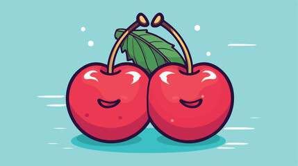 Illustration of cherries. Colorful cute icon. Creat
