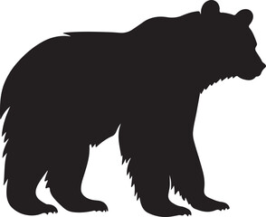 Polar Bear Silhouette Vector Illustration White Background