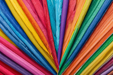 Vibrant Rainbow Dreams: Hand-Drawn Wax Pastel Crayons on White Background