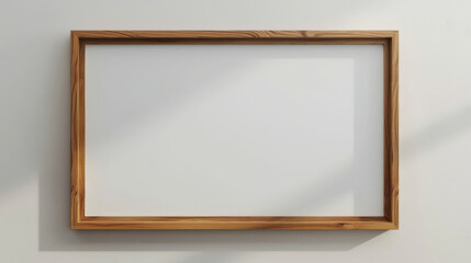 wood oak frame on white background