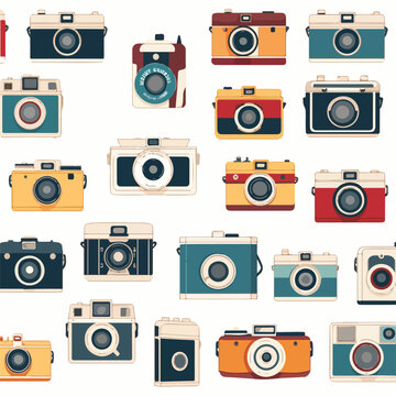 Vintage camera pattern illustration ideal for photo