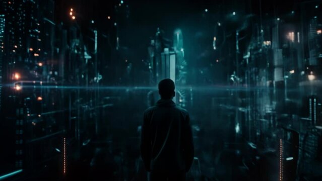 Tech Business Meeting in Digital Space with People and Connection