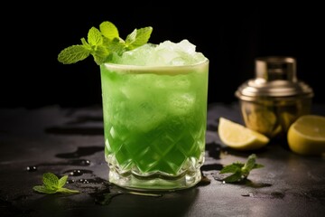 Fototapeta premium Traditional Patricks day drink pub. Alcohol green. Generate Ai