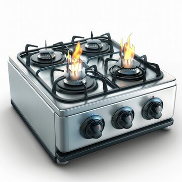 Stove on a white isolated background. Generative AI.
