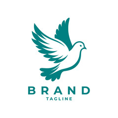 Fototapeta na wymiar Bird logo: Represents freedom, agility, and grace, symbolizing versatility and aspiration