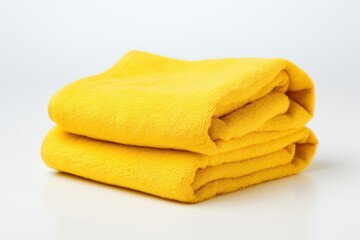 Yellow towels, neatly stacked