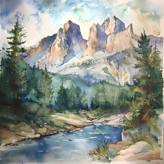 Berge Aquarell