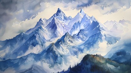 Berge Aquarell