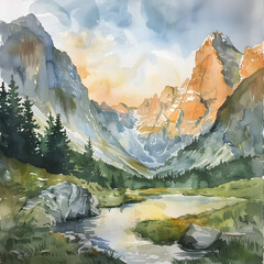 Berge Aquarell