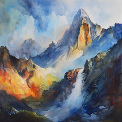 Berge Aquarell