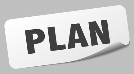 plan sticker. plan label