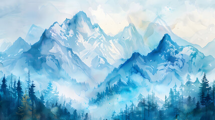 Berge Aquarell