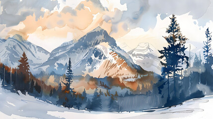 Berge Aquarell