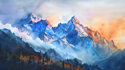 Obraz premium Berge Aquarell