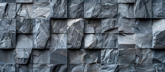 Abstract texture of gray decorative stone wall, stone tile background