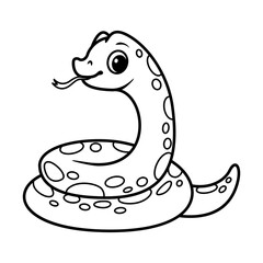 Snake coloring page cartoon vector illustration