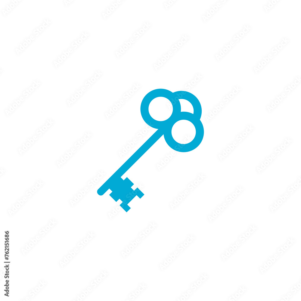 Poster old key icon isolated on transparent background