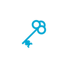 Old key icon isolated on transparent background