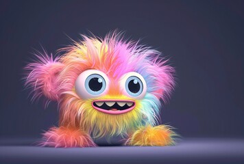 3D cute fluffy monster
