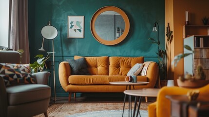 Visualization of the interior of a room, living room, elegant interior, modern and minimalist interior