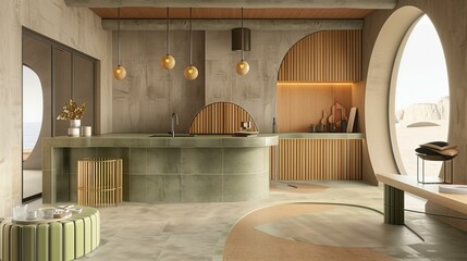 Home visualization of the interior bathroom, elegant interior, modern and minimalist interior