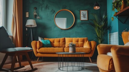 Visualization of the interior of a room, living room, elegant interior, modern and minimalist interior