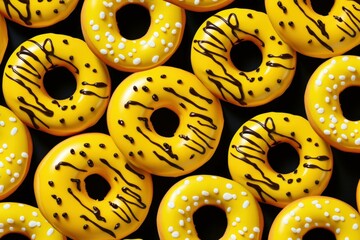 Circular Yellow donut pattern food. Cake design. Generate Ai