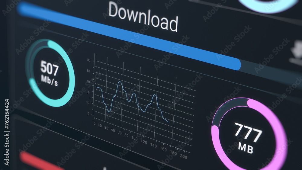 Poster net speed concept, fast data download and upload, internet speed test, transfer data progress, infog