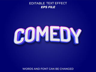 comedy text effect, font editable, typography, 3d text. vector template