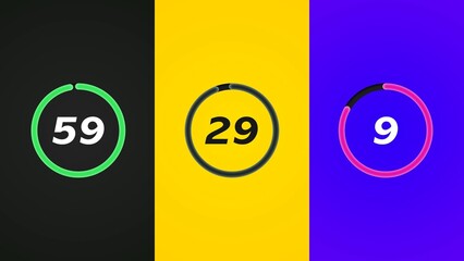 Animated Modern Circle Countdown Timer - obrazy, fototapety, plakaty