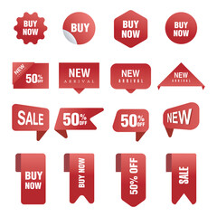 Pack of colored labels with special discounts, flash sales, buy now, new arrivals, Best offer vector set design 