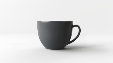 3d rendering side view gray coffee cup isolated on white background. AI generated image - obrazy, fototapety, plakaty