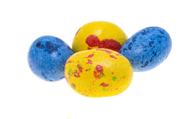 colored dragee with nut isolated