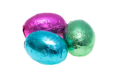 chocolate eggs isolated