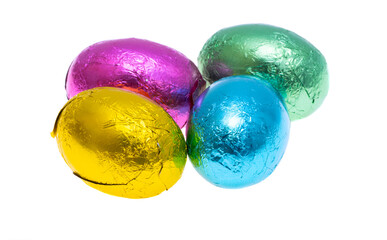 chocolate eggs isolated
